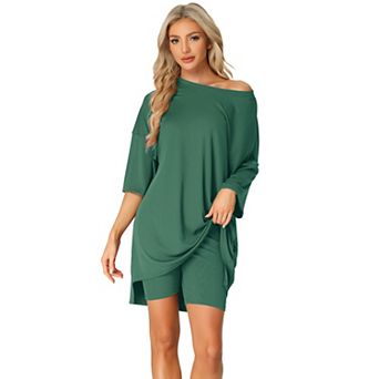 Women's 2 pc Lounge Sets Outfits T-shirt Shorts Sleepwear Loungewear Sweatsuits