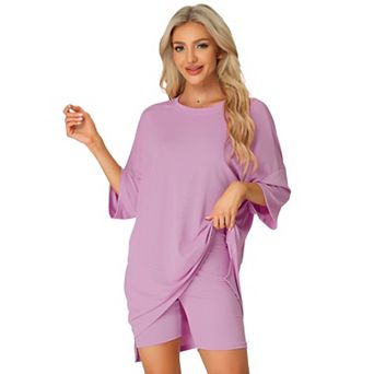 Women's 2 pc Lounge Sets Outfits T-Shirt Shorts Sleepwear Loungewear Sweatsuits
