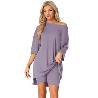 Women's 2 pc Lounge Sets Outfits T-shirt Shorts Sleepwear Loungewear Sweatsuits