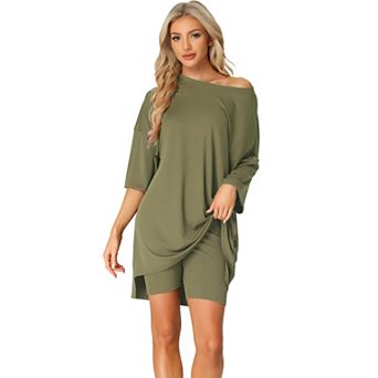 Women's 2 pc Lounge Sets Outfits T-shirt Shorts Sleepwear Loungewear Sweatsuits