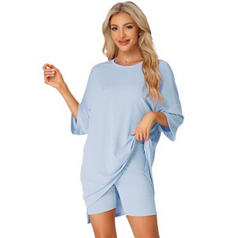 Women's 2 pc Lounge Sets Outfits T-shirt Shorts Sleepwear Loungewear Sweatsuits