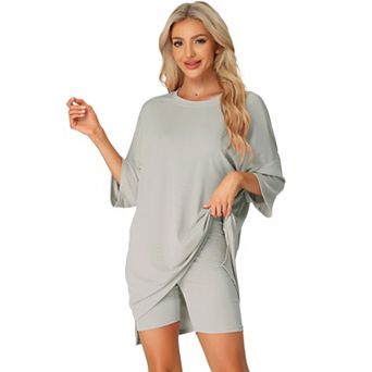Women's 2 pc Lounge Sets Outfits T-shirt Shorts Sleepwear Loungewear Sweatsuits