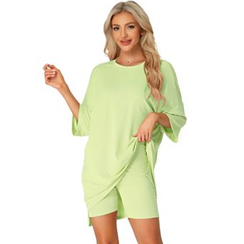 Women's 2 pc Lounge Sets Outfits T-shirt Shorts Sleepwear Loungewear Sweatsuits