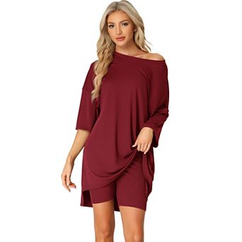 Women's 2 pc Lounge Sets Outfits T-shirt Shorts Sleepwear Loungewear Sweatsuits