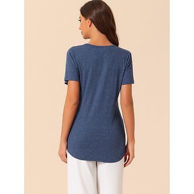 Women's Sleepwear Tops Casual Round Neck Short Sleeve Loungewear T-shirt