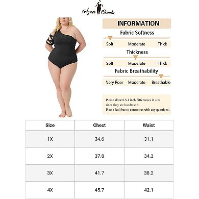 Plus Size Bodysuits For Women Sexy 2023 Summer One Shoulder Cutout Romper Bodysuit Tops Jumpsuit