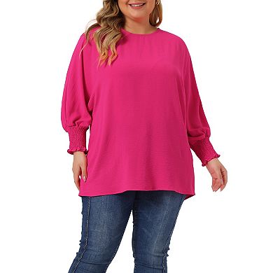Plus Size Chiffon Tops For Women Batwing Ruffle Long Sleeve Casual Loose Shirts Blouses