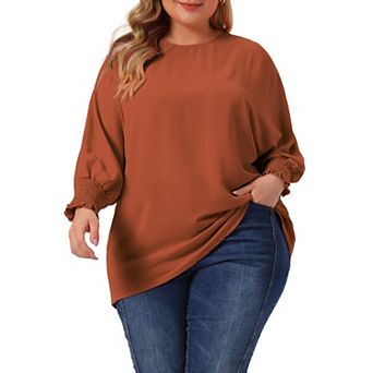 Plus Size Chiffon Tops For Women Batwing Ruffle Long Sleeve Casual Loose Shirts Blouses