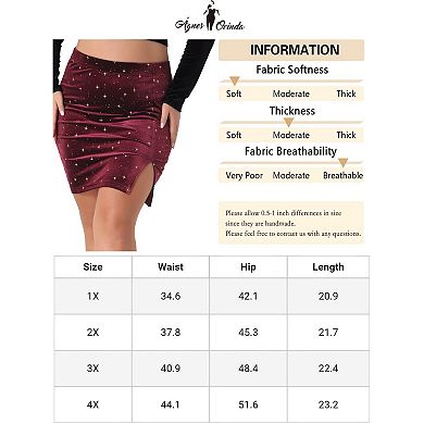 Plus Size Skirt For Women Sexy Party Bodycon Floral Velvet Mini Skirts