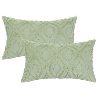 Shaggy Plush Faux Fur Throw Patterned Pillow Covers 2 pc 12" X 20"