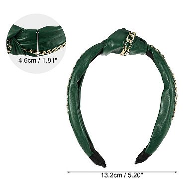 Women Knotted Headbands Fashion Vintage Knotted Pu Leather Hair Hoop