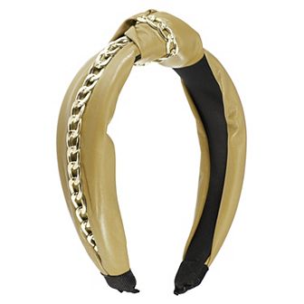 Women Knotted Headbands Fashion Vintage Knotted Pu Leather Hair Hoop