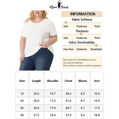 Plus Size Blouses For Women Casual Basic Round Neck Short Sleeve Knit Tee Tops