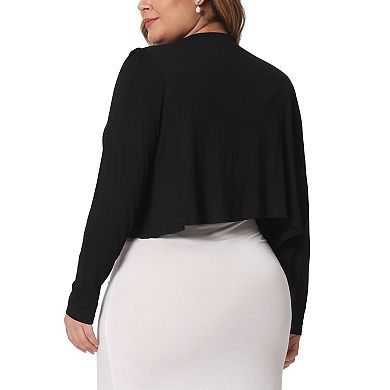 Plus Size Cardigan For Women Long Sleeve Open Front Elegant Cropped Shrugs Bolero Cardigans