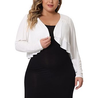 Plus Size Cardigan For Women Long Sleeve Open Front Cropped Shrugs Bolero Cardigans