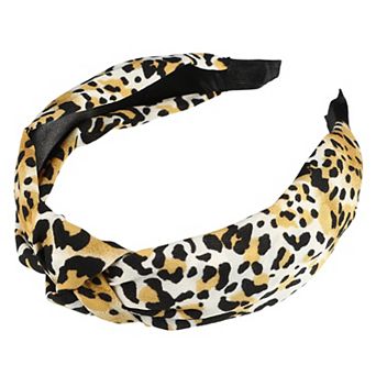 Leopard Pattern Headband Women Elastic Knotted Headbands Accessories Yellow