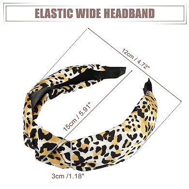 Leopard Pattern Headband Women Elastic Knotted Headbands Accessories Yellow