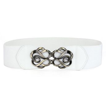 Women's Metal Interlocking Buckle Stretch Band Cinch Belt One Size