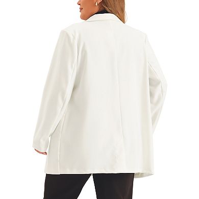 Plus Size Blazers For Women Lapel Button With Pockets Office Work Jackets Blazer