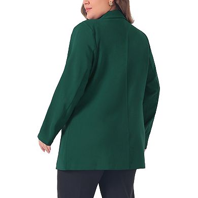 Plus Size Blazers for Women Lapel Button with Pockets Office Work Jackets Blazer