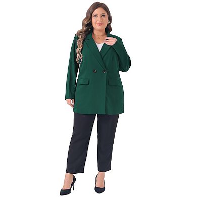 Plus Size Blazers for Women Lapel Button with Pockets Office Work Jackets Blazer