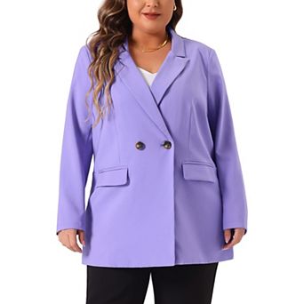 Plus Size Blazers For Women Lapel Button With Pockets Office Work Jackets Blazer