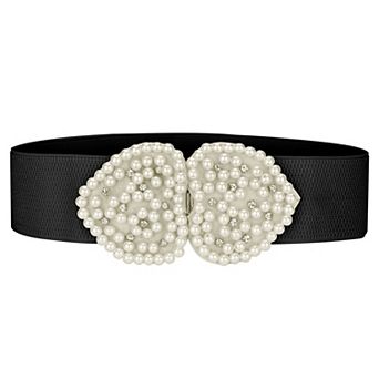 Women's Solid Color Heart Shape Design Imitation Decor Waist Belt