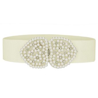 Women's Solid Color Heart Shape Design Imitation Decor Waist Belt