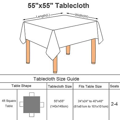 Table Cloths, Dining Table Cover For Wedding Picnic Indoor Outdoor Table 55x55 Inches