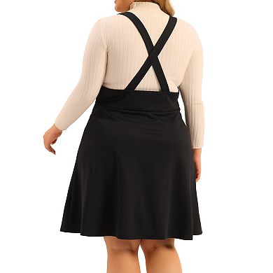 Suspender Skirt For women Detachable Strap A-line Basic High Waist Overall Dress