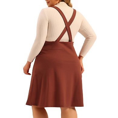 Suspender Skirt For women Detachable Strap A-line Basic High Waist Overall Dress