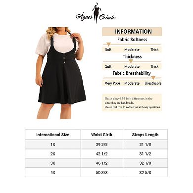 Suspender Skirt For women Detachable Strap A-line Basic High Waist Overall Dress