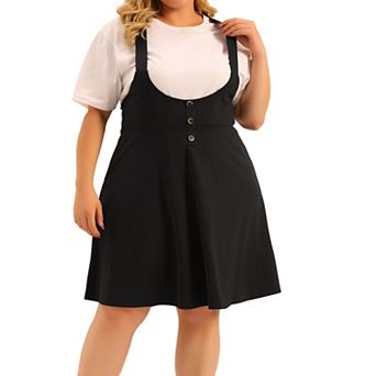 Suspender Skirt For women Detachable Strap A-line Basic High Waist Overall Dress