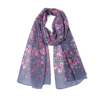 Women's Long Floral Chiffon Beach Sunscreen Swimwear Wrap Scarf