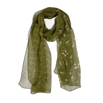 Women's Long Chiffon Floral Scarves Lightweight Beach Swimwear Wrap Shawls