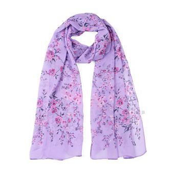 Women's Long Chiffon Floral Scarves Lightweight Beach Swimwear Wrap Shawls