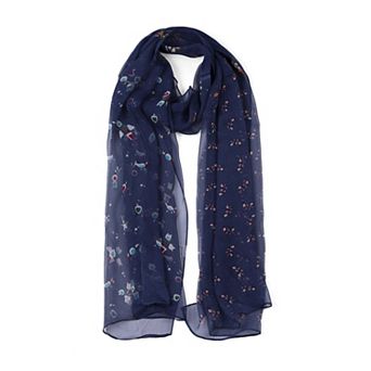 Women's Long Chiffon Floral Scarves Lightweight Beach Swimwear Wrap Shawls