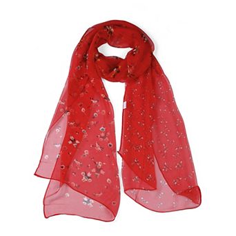 Women's Long Chiffon Floral Scarves Lightweight Beach Swimwear Wrap Shawls