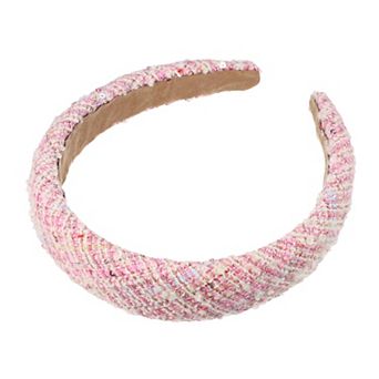 Retro Style Fabric Headband Classic Casual Style For Women Pink 5.31"x1.38"