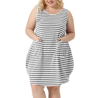 Women's Plus Size Sleeveless Nightgowns Pajama Nightshirt Sleep Dress With Pockets