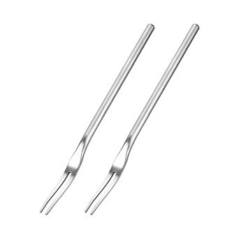 2 pc Stainless Steel Fruit Forks, 5.12" Salad Fruit Tasting Forks