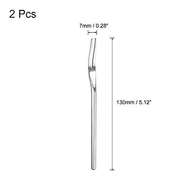 2pcs Stainless Steel Fruit Forks, 5.12" Salad Fruit Tasting Forks