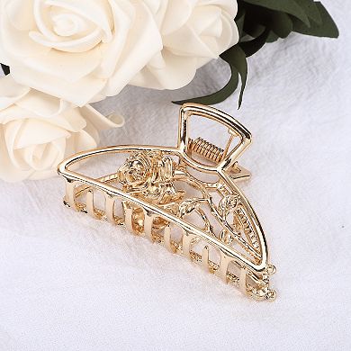 Rose Flower Style Metal Hair Clip Claw For Women Large Hair Clamps