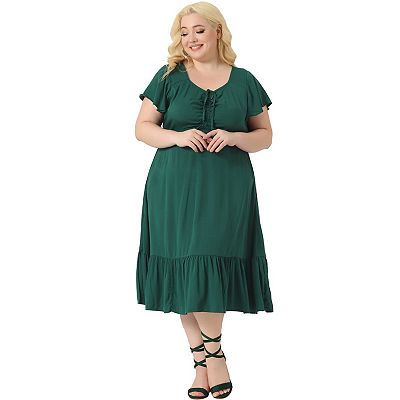 green emerald velvet dress Olive Floral Smocked Maxi Dress main image 0