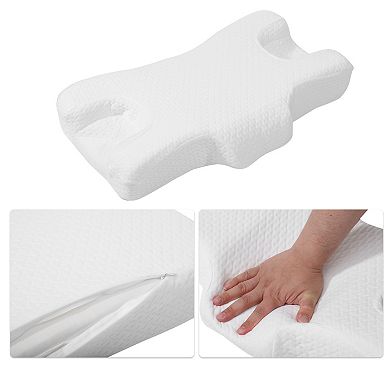 Memory Foam Pillow For Neck And Shoulder Pain Ease Support Air Cotton White