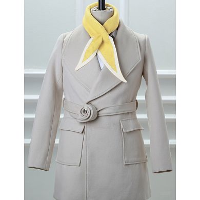 Women's Contrast Color Triangle Neck Scarves Knit Scarf Neckerchief