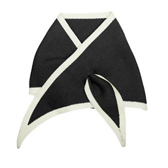 Women's Contrast Color Triangle Neck Scarves Knit Scarf Neckerchief