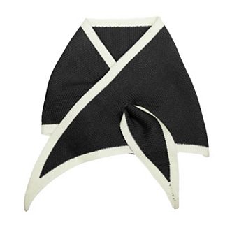 Women's Contrast Color Triangle Neck Scarves Knit Scarf Neckerchief