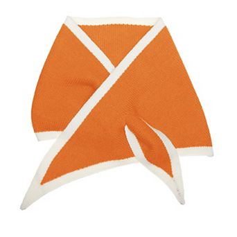 Women's Contrast Color Triangle Neck Scarves Knit Scarf Neckerchief