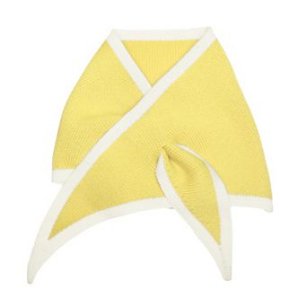 Women's Contrast Color Triangle Neck Scarves Knit Scarf Neckerchief